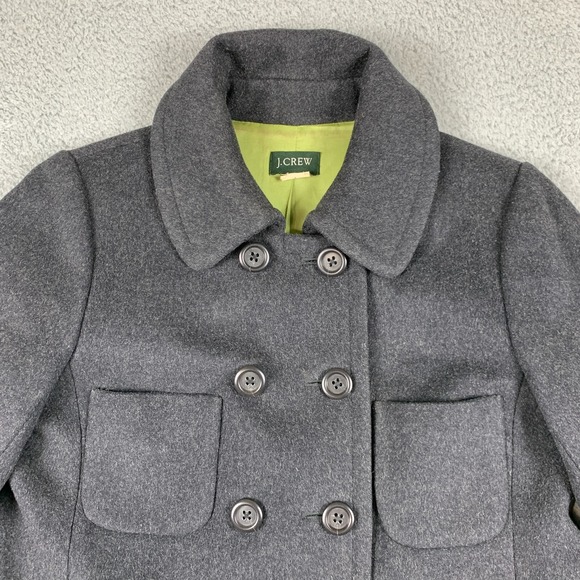 Vintage J Crew Pea Coat Womens 8 Black 100% Wool New York Wealthy Lined Jacket - Picture 6 of 11